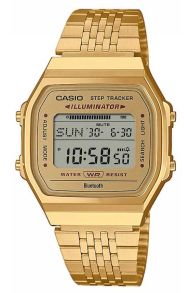 Reloj digital dorado Casio con contador de pasos y Bluetooth | ABL-100WEG-9AEF