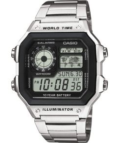 Reloj profesional World Time con batería de larga duración (10 años) | AE-1200WHD-1AVEF