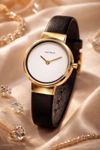 Reloj femenino con esfera blanca y acabado dorado | AIW7604