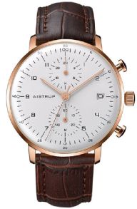 Aistrup AIW8602 Classic Infinity Chronograph reloj de hombre con esfera blanca y detalles en oro rosa | AIW8602