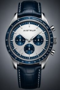 Aistrup AIW8705 Classic Sapphire Chronograph reloj de hombre con esfera panda y detalles azules | AIW8705