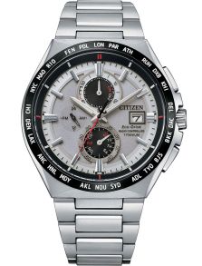 Citizen Eco-Drive Super Titanium reloj de hombre | Cronógrafo controlado por radio con hora mundial | AT8234-85A