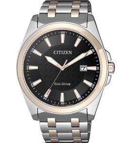 Reloj de hombre Citizen en acero inoxidable con cristal de zafiro y detalles en oro rosa | BM7109-89E