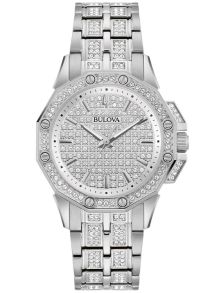 Bulova Octava Crystal reloj de mujer con esfera adornada con cristales y brazalete de acero | 96L305