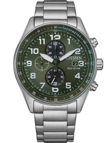 Reloj deportivo Citizen con cronógrafo Eco-Drive y esfera verde militar | CA0770-72X