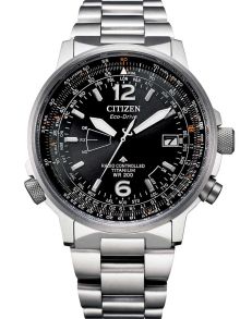 Citizen Promaster Sky radio-controlado reloj de hombre en Super Titanium | Reloj de piloto con hora mundial | CB0230-81E
