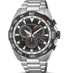 Citizen Promaster Land cronógrafo con radiocontrol | Eco-drive reloj mundial con calendario perpetuo y taquímetro | CB5036-87X