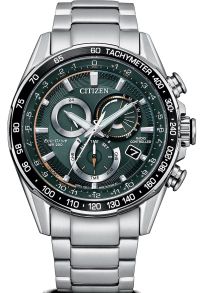 Citizen Eco-Drive reloj de hombre controlado por radio con esfera verde | Cronógrafo y taquímetro | CB5914-89X