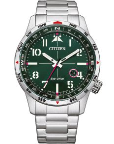 Citizen Eco-Drive reloj de hombre con esfera verde y anillo de brújula | BM7551-84X