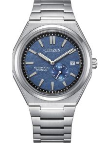 Citizen Super Titanium reloj automático para hombre | Esfera azul con pequeño segundero | NJ0180-80L