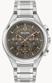 Bulova CURV cronógrafo reloj de hombre con esfera gris y movimiento de alta precisión | 96A298