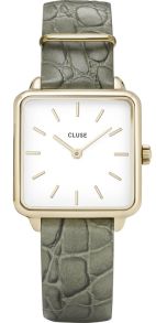 Cluse La Tétragone 28,5mm Golden Green Leather CW0101207016