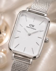Daniel Wellington Ladies Rectangular Steel White Mesh 20mm