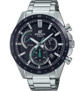 Reloj cronógrafo deportivo Casio Edifice negro con acento verde y baño de iones | EFR-573DB-1AVUEF