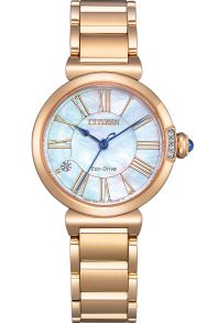 Citizen elegante reloj de mujer con Eco-Drive y esfera de nácar en rosé PVD | EM1063-89D
