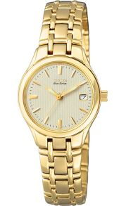 Citizen Eco-Drive reloj de mujer con brazalete de acero dorado | EW1262-55P