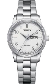 Citizen Eco-Drive reloj de mujer con esfera blanca clásica | EW3260-84A