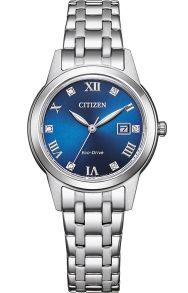 Citizen Eco-Drive reloj de mujer con esfera azul y números romanos | FE1240-81L