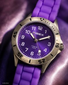 Reloj natación titanio morado antialérgico | FIBEXTIA02