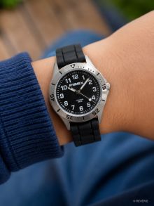 Reloj natación titanio negro-plata | FIBEXTIA08