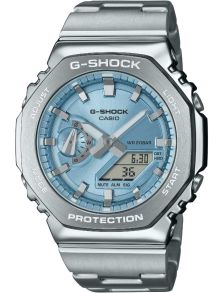 Reloj G-Shock octagonal metálico azul cielo con bisel de acero | GM-2110D-2AER