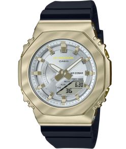 Reloj digital octagonal de metal dorado G-Shock compacto | GM-S2100BC-1AER