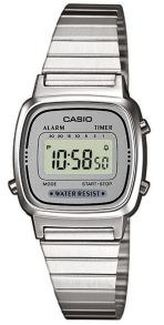 Reloj digital plateado delgado | LA670WEA-7EF