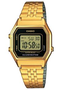 Reloj digital vintage dorado con pantalla negra | LA680WEGA-1ER