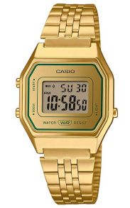 Reloj digital dorado-verde vintage Casio de la colección Retro | LA680WEGV-9AEF