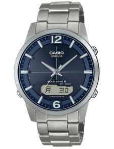 Reloj solar de radio Casio Lineage de titanio azul con cristal de zafiro | LCW-M170TD-2AER