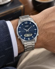Reloj solar de radio Casio Lineage de titanio azul con cristal de zafiro | LCW-M170TD-2AER