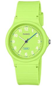 Reloj analógico verde de base biológica Casio con números arábigos | LQ-24B-3BEF