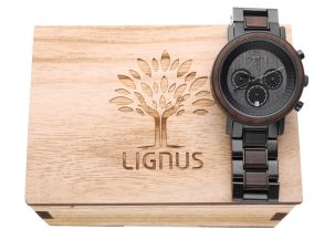 Lignus Hector Zebra & Ebony Wood Chronograph LW0102