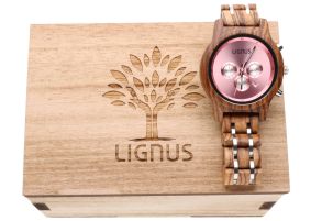 Lignus Charlotte Zebra Wood Chronograph LW0202