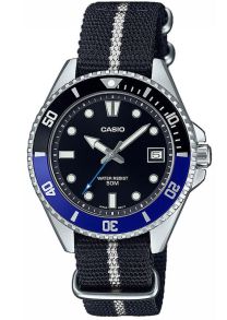 Reloj de buceo mini Casio Duro con bisel de aluminio y correa NATO | MDV-10C-1A2VEF