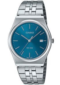 Reloj Casio retro con esfera azul y pulsera de acero inoxidable | MTP-B145D-2A2VEF