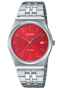 Reloj clásico Casio rojo ultradelgado con diseño de acero | MTP-B145D-4A2VEF