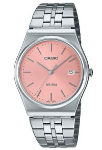Reloj retro Casio con esfera metálica Sunray roja y diseño delgado | MTP-B145D-4AVEF