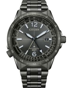 Citizen Promaster automático GMT reloj de piloto en acero negro con doble huso horario y funciones de vuelo | NB6045-51H