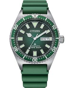 Citizen Promaster automático reloj de buceo con esfera verde y correa de goma | NY0121-09X