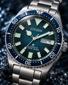 Citizen Promaster automático reloj de buceo con esfera azul y brazalete de acero | NY0129-58L