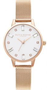 Olivia Burton Bejewelled Rose Gold Mesh OB16BJ02