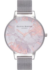 Olivia Burton Abstract Florals Silver Mesh OB16VM20