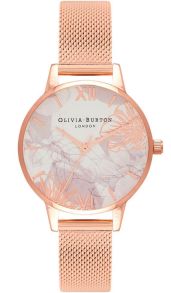 Olivia Burton Abstract Florals Rose Gold Mesh OB16VM11