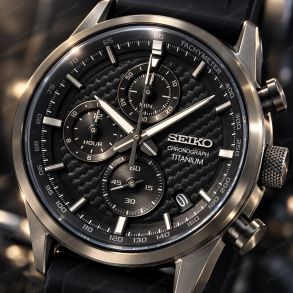 Seiko Mens Titanium Carbon Chronograph 41mm