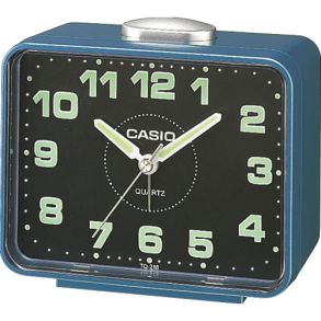 Reloj despertador analógico luminoso Casio azul con función de repetición | TQ-218-2EF