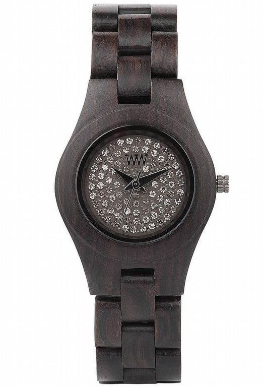 WeWOOD Moon Women's Black Watch 女性用 腕時計 WeWood Moon Crystal Black 70204300