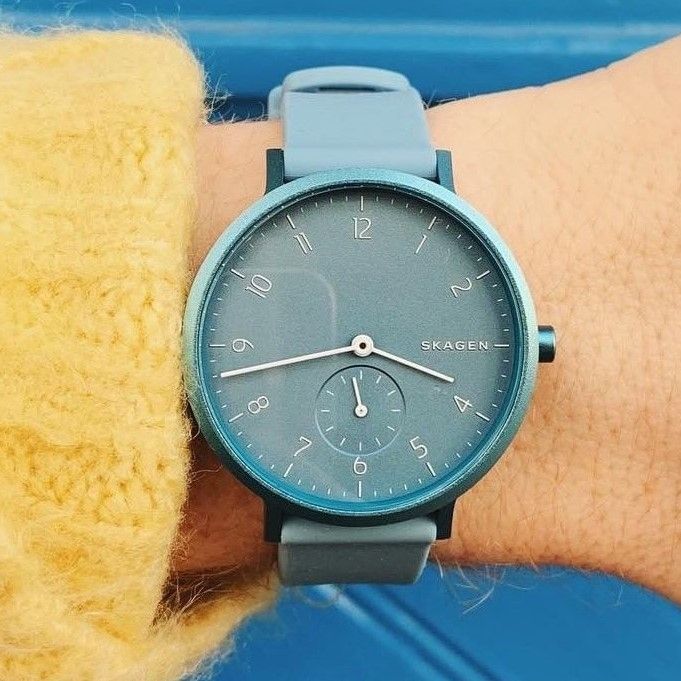 Skagen Aaren Blue Leather Watch Skagen Aaren Kulor SKW2764 RIP