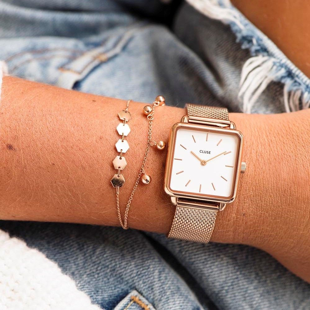 Cluse La Garçonne Rose White Mesh CL60003