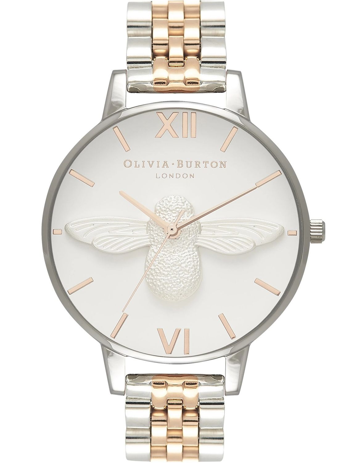 Olivia Burton 3D Bee Big Dial Silver and Rose Gold OB16AM156